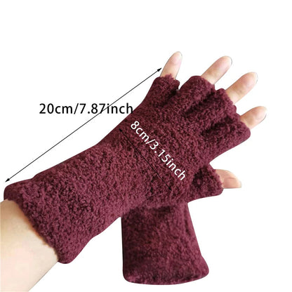 Winter Comfort Knit Half Finger Gloves