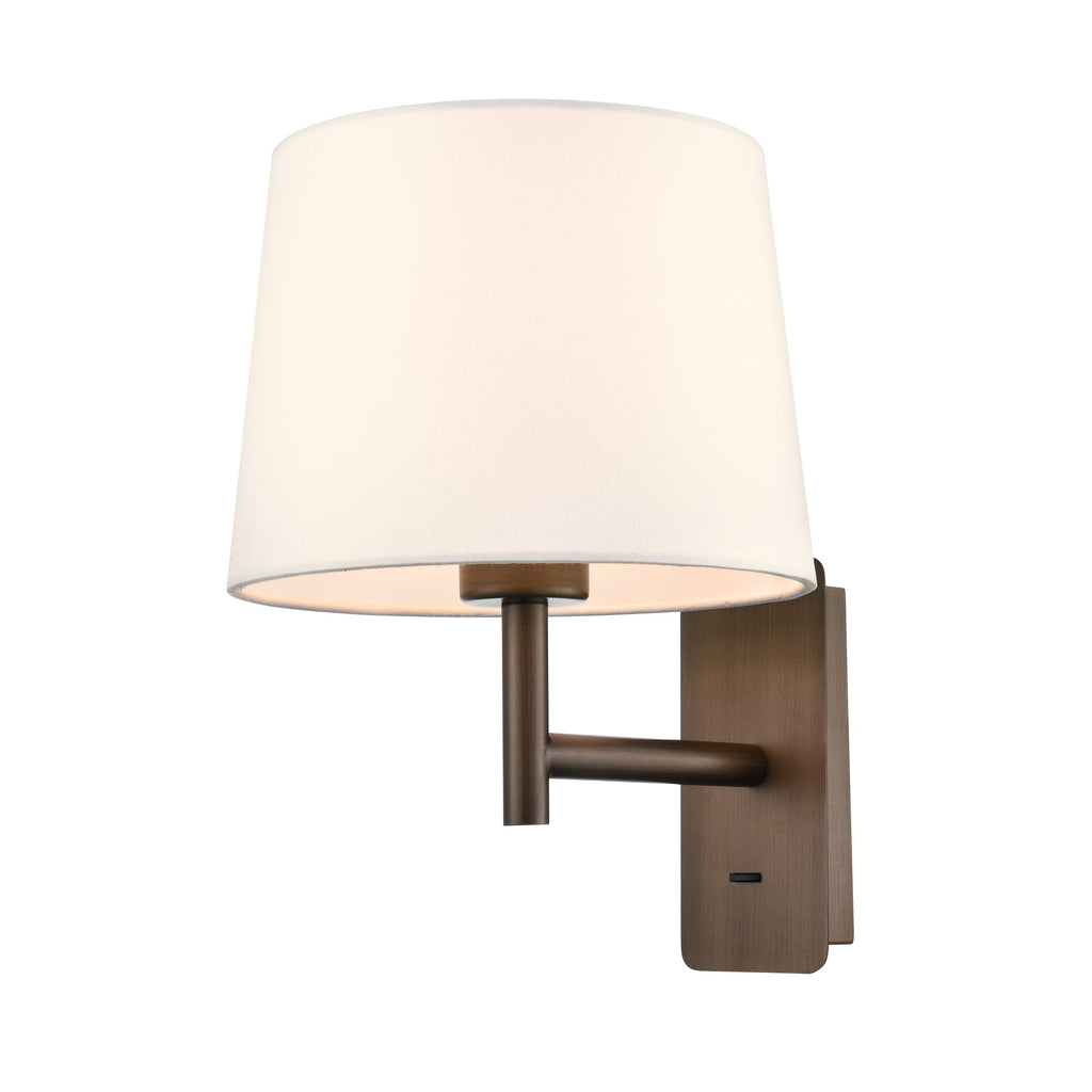 Christie wall light in brushed brown