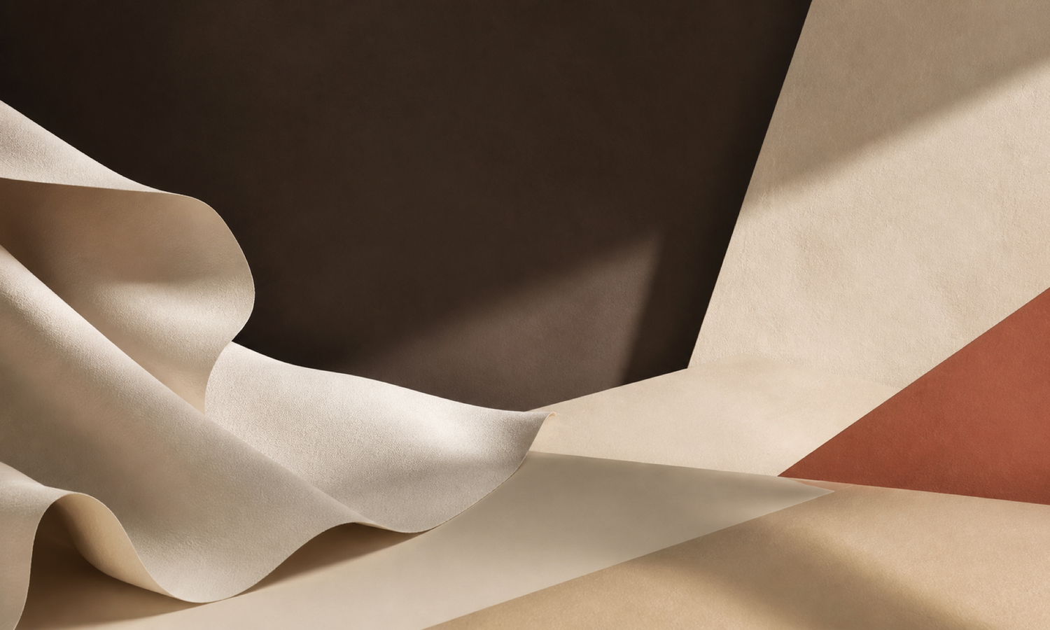 Abstract Vireluno composition in espresso, ivory and terracotta