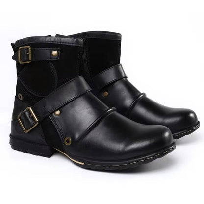 Men's Vintage Style Buckled Ankle Boots